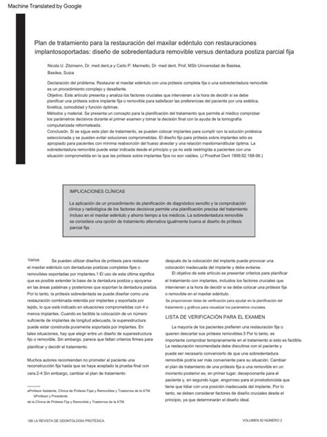 Treatment plan for restoring the edentulous maxilla with implant ...