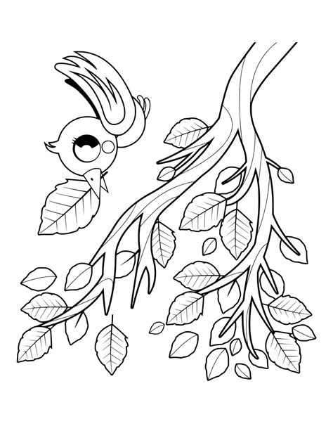 Tree Branch Coloring Pages Coloring Home