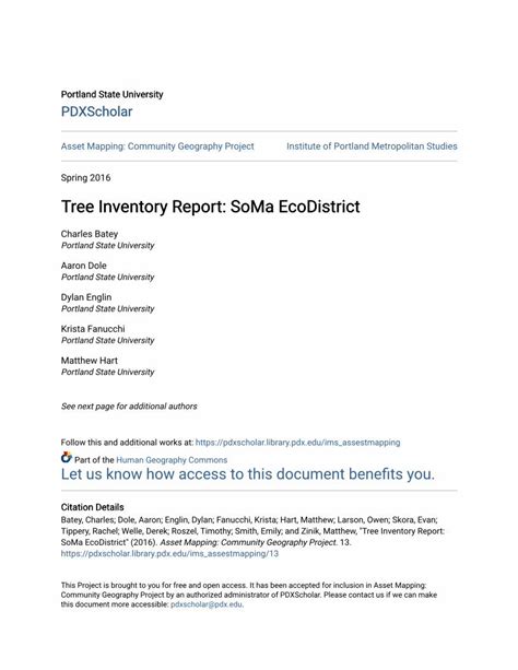 Tree Inventory Report: SoMa EcoDistrict - Portland …