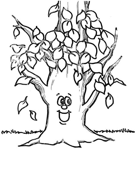 Tree Leaves Coloring Pages