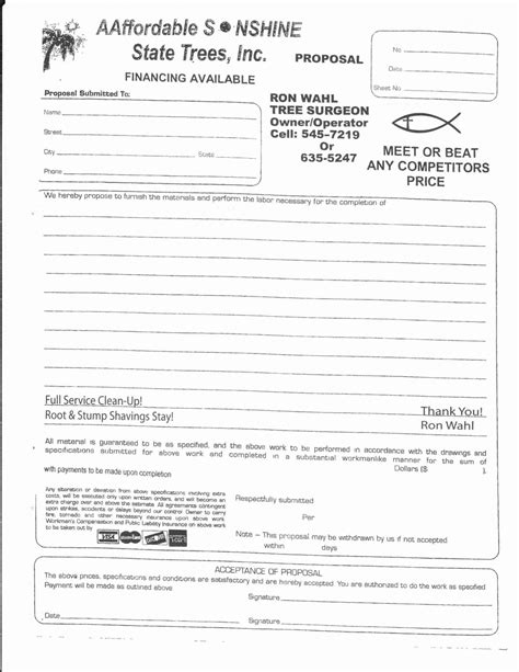Tree Removal Contract Template Fresh 10 Best Of Tree Removal forms Tree Removal Estimate