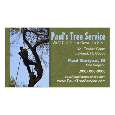 Tree Service Business Card Tree service, Tree, Tree surgeons