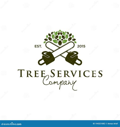 Tree Service Logo Design Template Idea Stock Vector Illustration of