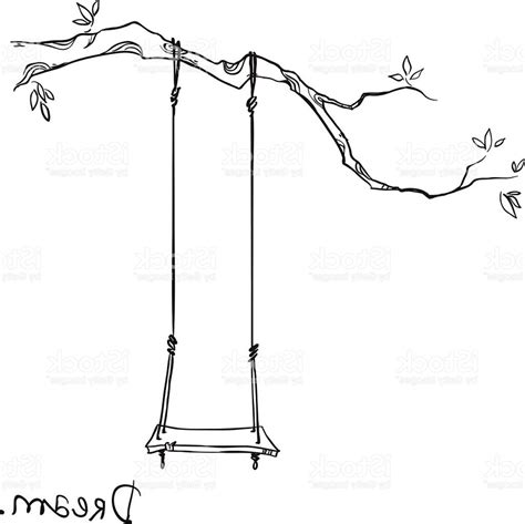 Tree With Swing Drawing