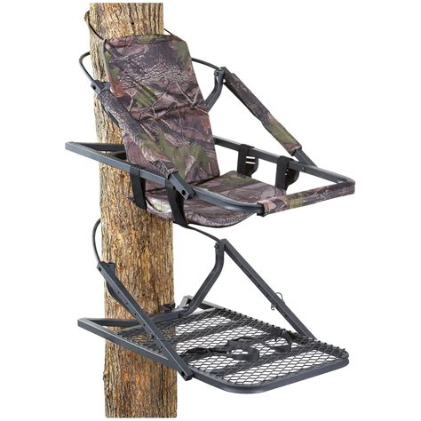 Tree climber stand.  Non-slip steps and secure straps for reliable hunting gear.  From Tr...