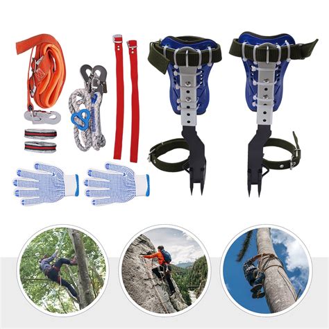 Tree climbing harness and spikes.  Introducing our Tree Find Tree Climbing Spikes Set, Heig...