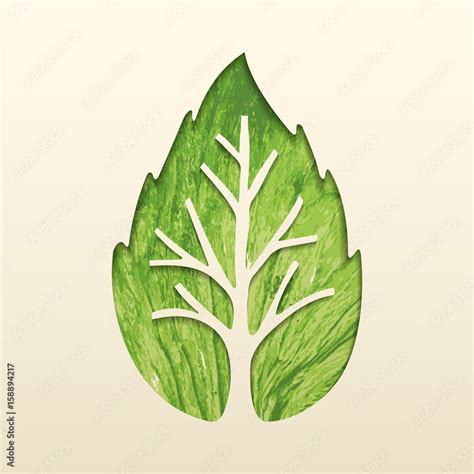 Tree leaf concept design for environment help Vector Image