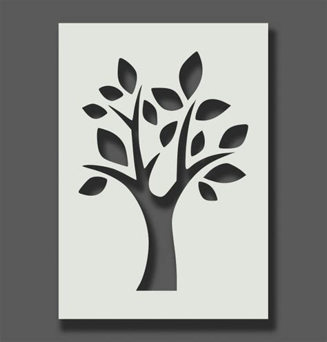 Tree stencil, Tree mural, Tree outline