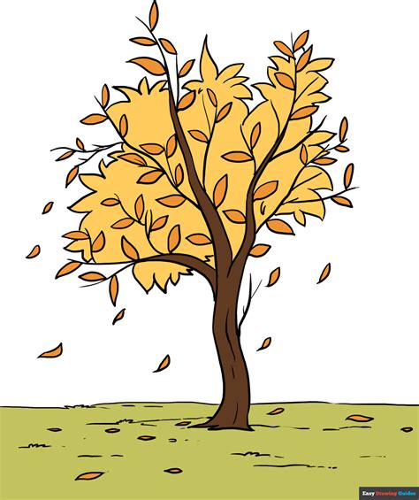 Trees In Fall Drawing