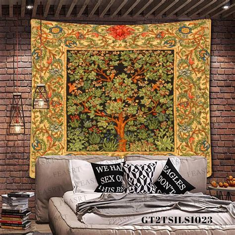 Trees Tapestry Leaves Tapestry Floral Tapestry Wall Etsy