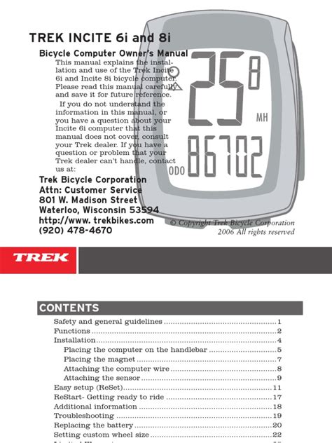 Trek incite 8i wireless bike computer manual. - Instruction manual for timex expedition watch.