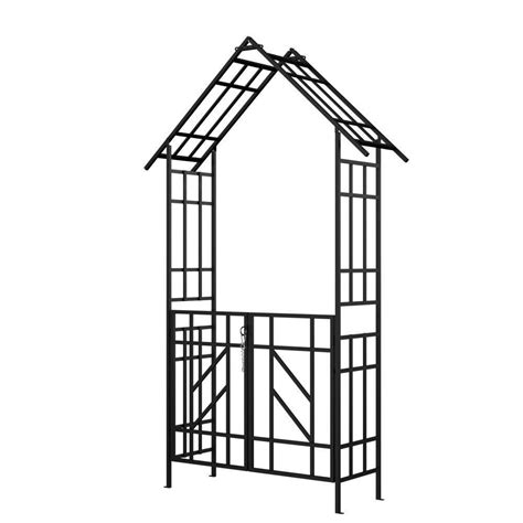 Trellis gate arch design.  High-Strength Metal Frame: Totally constructed of hea...