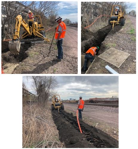 Trenching in Conduit for Fiber Optic Network