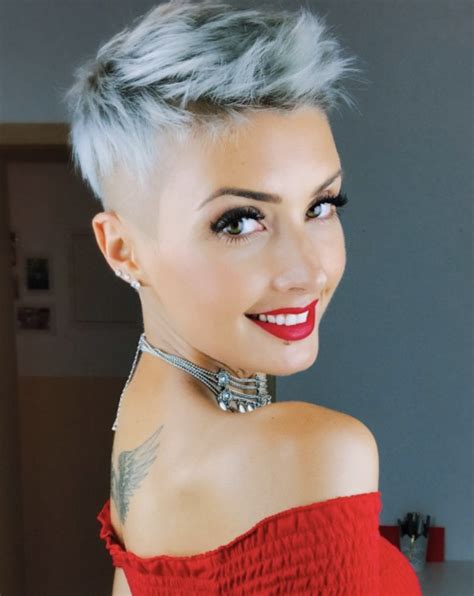 An undercut pixie with waves is a trendy choice when you have sho