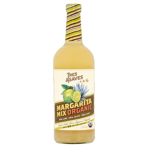 Tres agaves margarita mix. Contains simple, easy to pronounce ingredients sourced from Mexico's Tequila Valley, Amatitan. This bottle of margarita mix does not contain alcohol; simply add Tres Agaves Organic Tequila for delicious 100% Organic Margaritas. One 1L bottle of Tres Agaves Organic Mango Chili Margarita Mix, contains 70 calories per serving. 