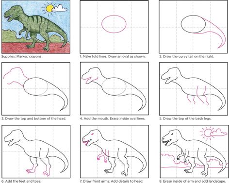 Trex Drawing Step By Step