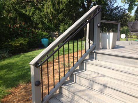 Trex hand railing. Our composite systems have dimensions of 970mm x 1640mm. Our composite and glass balustrades have handrail dimensions of 42.4mm x 3000/6000mm, and a glass size of 10-12mm. Our composite and wire balustrades have dimensions of 42.4mm x 3000/6000mm, and a wire size of 3mm. Our estimating team at Ecoscape is on hand to help with all … 