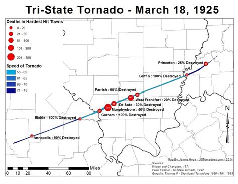Tri state tornado 1925 deaths.  The Tri-State Tornado touched down in so...