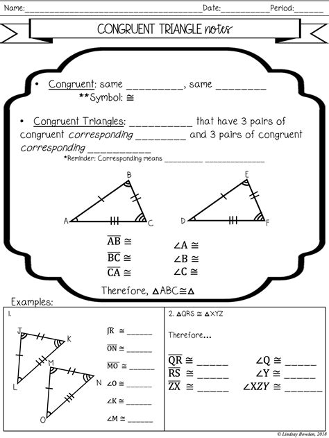 Triangle Congruence Worksheet Answer Key