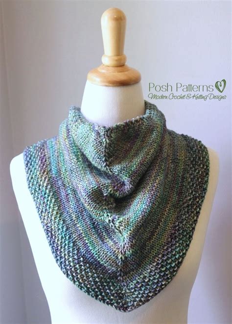 Triangle Scarf Knitting Pattern Shawl Kerchief Pattern