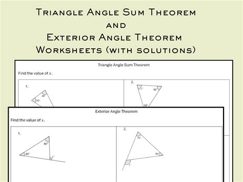 Triangle Sum Theorem Worksheet Teaching Resources TPT