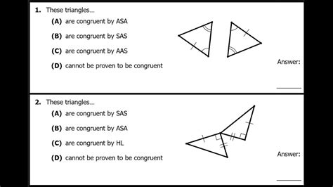 Triangle Congruence SSS, SAS, ASA, AAS, HL quiz for 9th grade students. Find other quizzes for Mathematics and more on Quizizz for free!. 