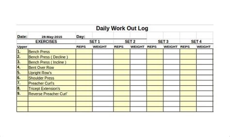 Triathlon Workout Log Template Workout Log Exercise Log Template Workout Schedule