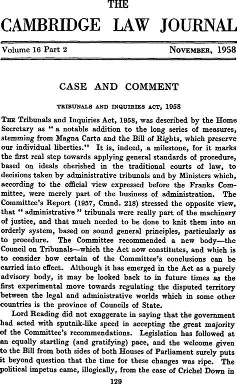 Tribunals and Inquiries Act, 1958 The Cambridge Law Journal ...