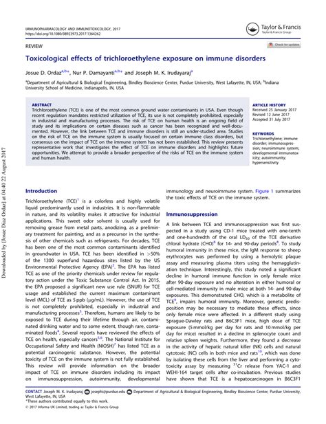 Trichloroethane (TCE) and central sleep apnea: A case study