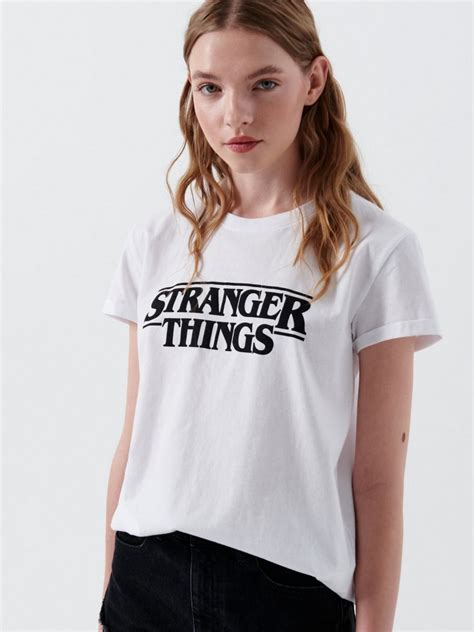 Tricou cu motiv - Alb/Stranger Things - FEMEI H&M RO