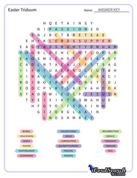 Triduum word search. .  ...