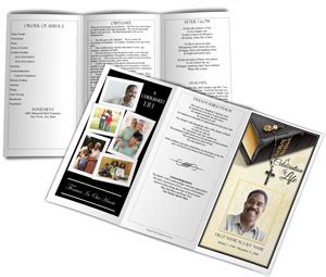 Trifold Funeral Program Example Funeral Programs With Collage Elegant Memorials