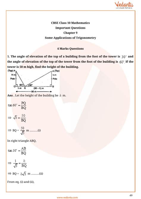 Trig Applications Geometry Chapter 8 Packet Key Chapter 9 Some
