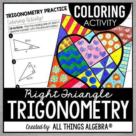 Trigonometry Practice Coloring Activity Answer Key Heart Solved Trig