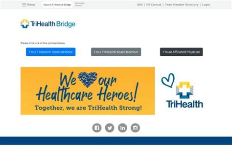  You need to login to view your saved pages. ... TriHealth Bridge. Please click one of the options below. I'm a TriHealth Team Member. I'm a TriHealth Board Member. . 