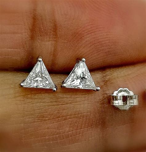 Trillion Diamond Earrings - Etsy