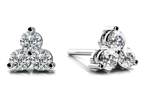 Trillium Diamond Studs Available In Platinum Or Gold - Anjolee