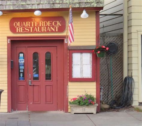 Quarterdeck Restaurant. Claimed. Review. Save. Share. 1,164 reviews #6 of 77 Restaurants in Falmouth $$ - $$$ American Seafood Vegetarian Friendly. 164 Main St, Falmouth, MA 02540-2765 +1 508-548-9900 Website Menu. Opens in 39 min : See all hours..