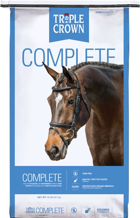 Triple crown feed. The Triple Crown line is a high quality, premium feed line that is always a fixed formulation. We offer feed and supplement options to meet the needs of a variety of horses. Triple Crown Nutrition ... 