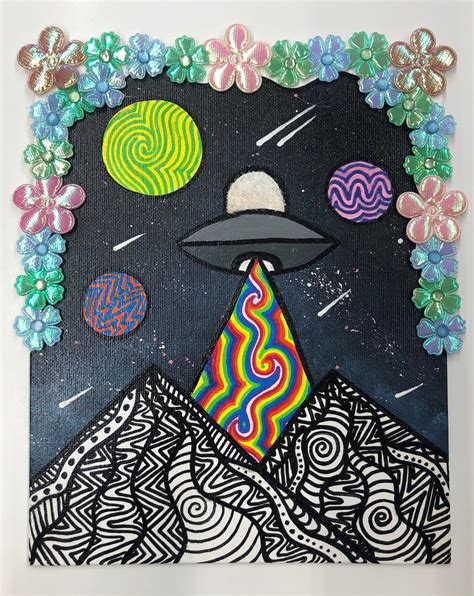 Trippy Ufo Painting - Etsy