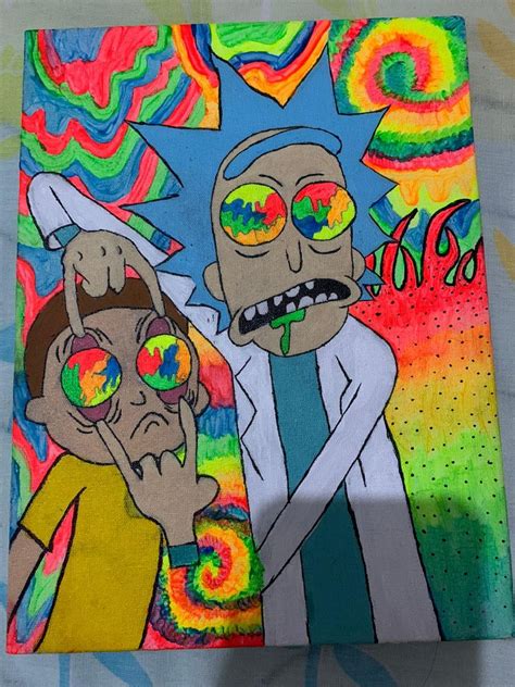 Trippy Rick and Morty art - space, psychedelic, poster, wall art, aesthetic, Tiktok- 14x11" canvas board $ 23.60. Add to Favorites Rick And Morty Intergalactic Matte Poster $ 16.00. Add to Favorites Custom Design Rick Sanchez Smoking Weed T-shirt, Simple Short Sleeve Portrait Graphic Cool Anime Fan Festival T-Shirt, Gift for Man, Women .... 