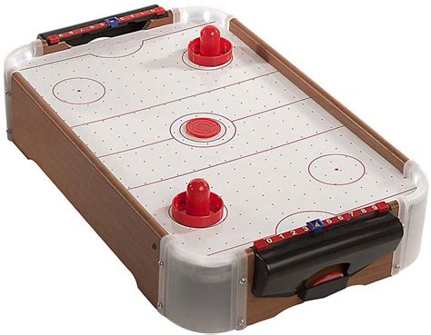 The NHL Fury Tabletop Air Hockey Table is easy to set up and great for