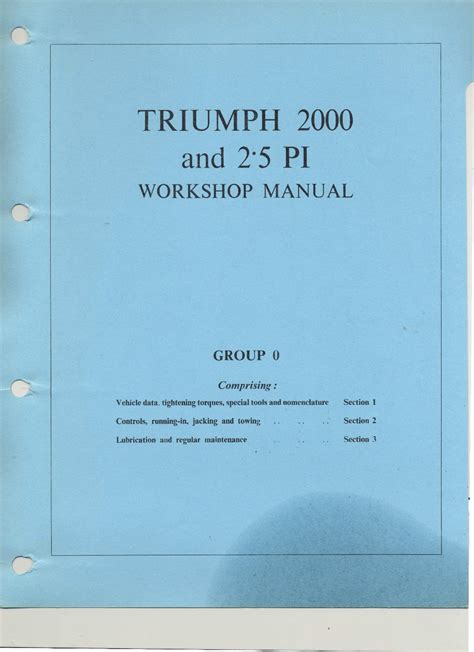 Triumph 2000 and 2 5 pi workshop manual. - Aprilia sr 50 factory service repair manual.