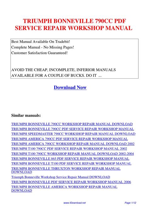Triumph bonneville 790cc workshop repair manual. - Manuale di statistica in oncologia clinica terza edizione di john crowley.