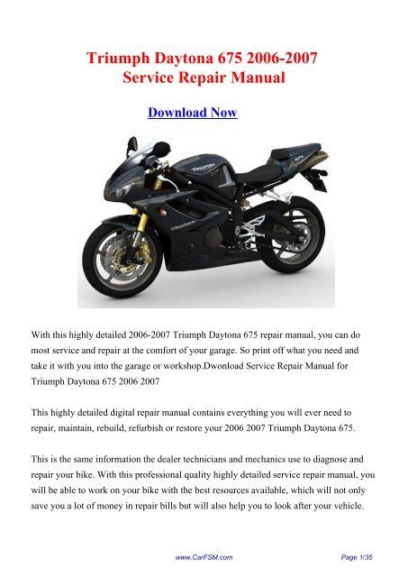 Triumph daytona 675 service repair manual instant. - Dell vostro 1510 service manual download.
