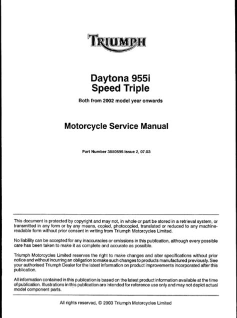 Triumph daytona 955i speed triple service repair manual. - Chevy monte 2000 2005 factory service workshop repair manual.