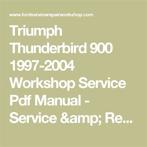 Triumph thunderbird adventurer 900 workshop manual 1995 2004. - En brazos de la mujer fetiche.