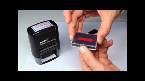 Trodat date stamp ink pad change - YouTube