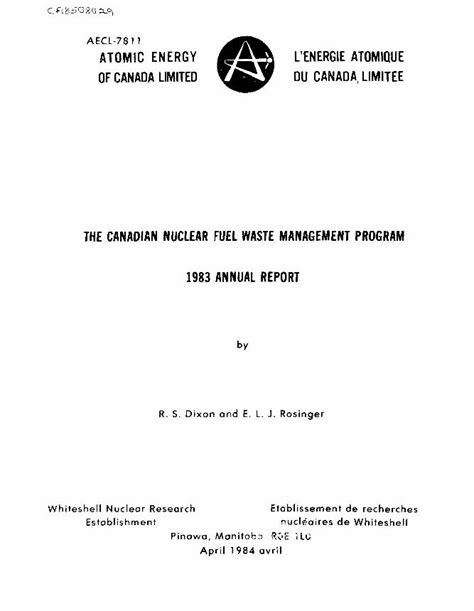 Troisième rapport annuel sur le programme canadien de gestion des déchets de combustible nucléaire. - Guía maestra dibujando personajes de anime.