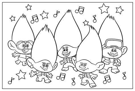 Trolls Band Together Printable Coloring Pages